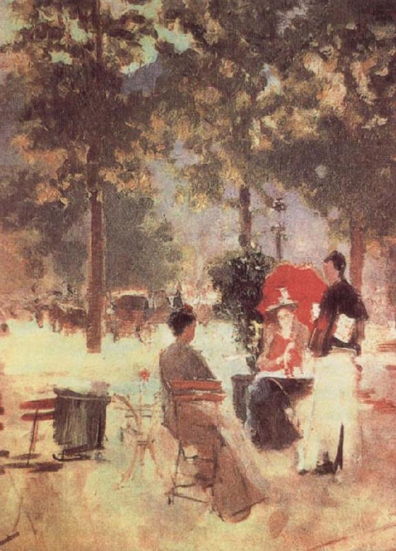 Cafe in Paris, Konstantin Alexeievich Korovin